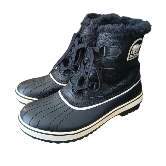 Sorel Women's Size 9 Black and Cream Winter Boots - Picture 3 of 7